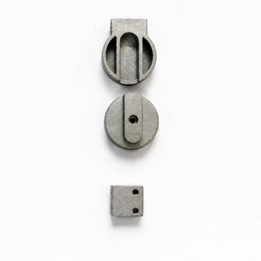 Precision zinc die cast window lock thumb turn component manufactured by SNAA Products for sliding windows, glass hardware, and architectural locking systems.