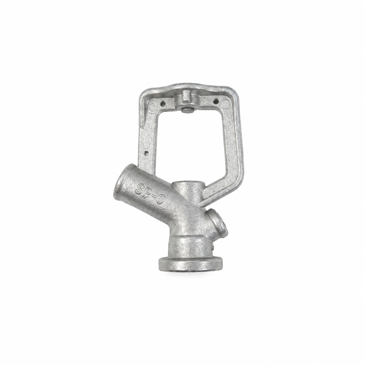 Precision zinc die cast agricultural sprinkler body manufactured by SNAA Products for irrigation systems, sprinkler head assemblies, and water distribution equipment.