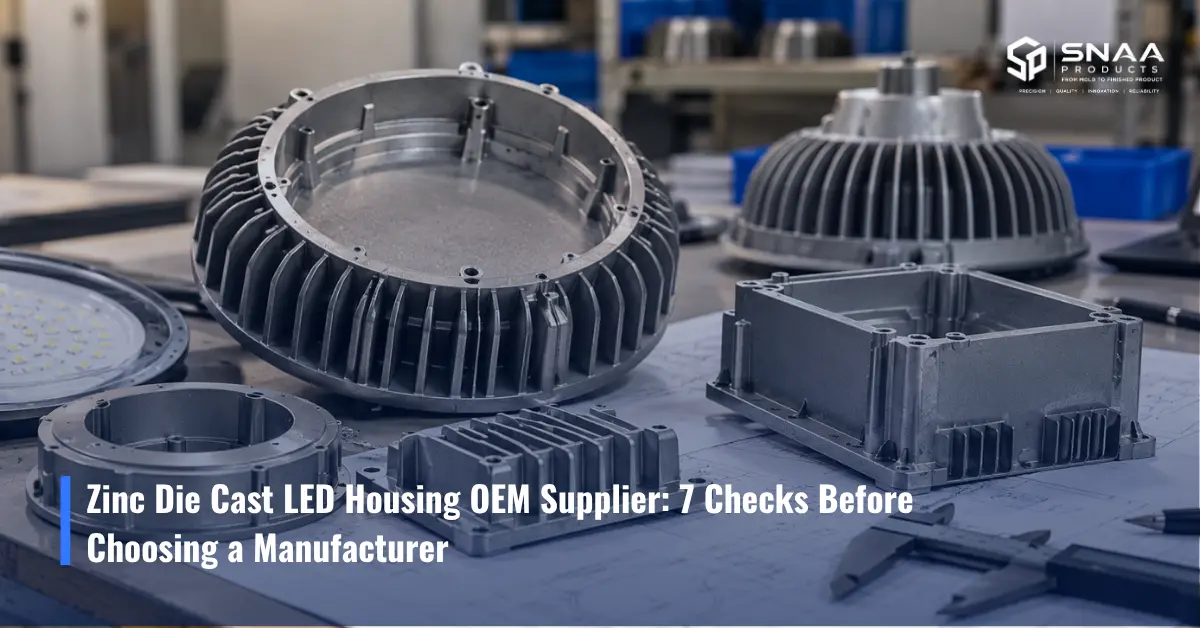 Zinc die cast LED housing OEM supplier for custom metal lighting components
